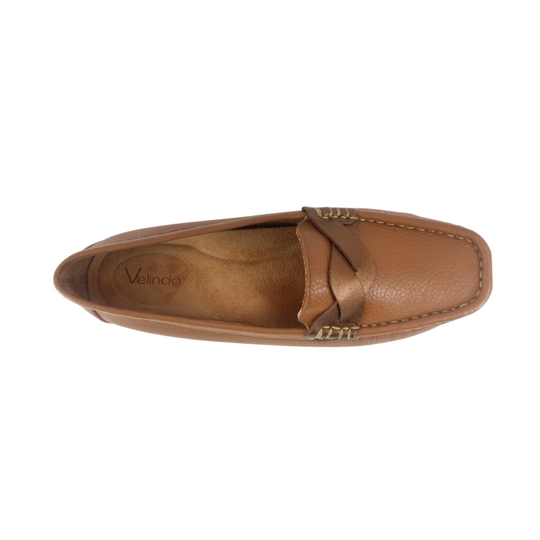 Mocasines Sisi para mujer color cognac