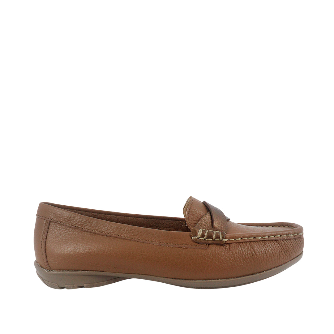 Mocasines Sisi para mujer color cognac