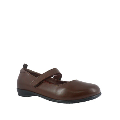 Zapatos escolares Anavel para niña color café