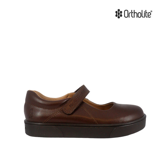 Zapatos escolares Jane para niña color café